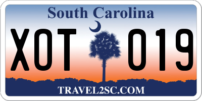 SC license plate XOT019