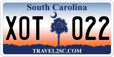SC license plate XOT022