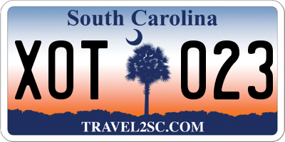 SC license plate XOT023