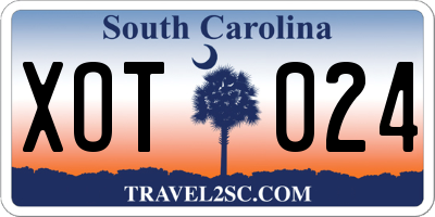 SC license plate XOT024