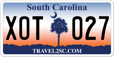SC license plate XOT027