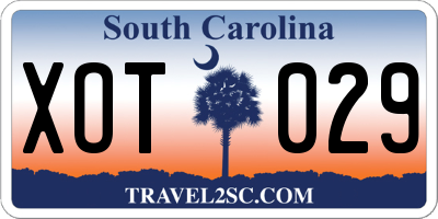 SC license plate XOT029