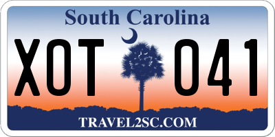 SC license plate XOT041