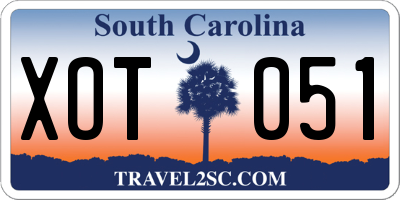 SC license plate XOT051