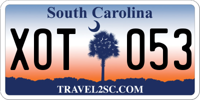 SC license plate XOT053