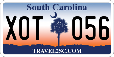 SC license plate XOT056