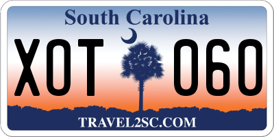 SC license plate XOT060