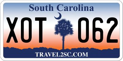 SC license plate XOT062