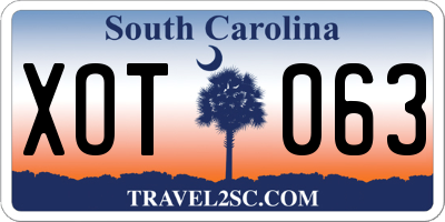 SC license plate XOT063