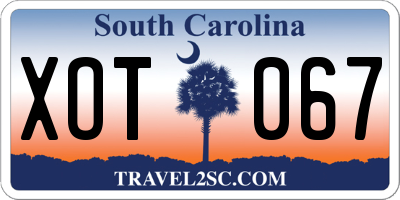 SC license plate XOT067