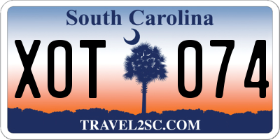 SC license plate XOT074