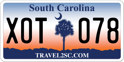 SC license plate XOT078