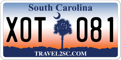 SC license plate XOT081