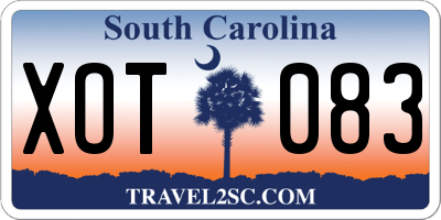 SC license plate XOT083