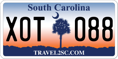 SC license plate XOT088