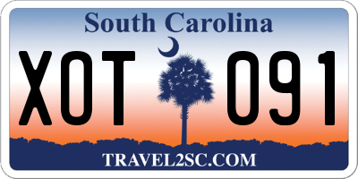SC license plate XOT091