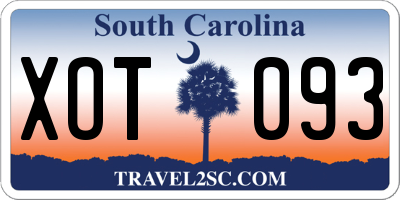 SC license plate XOT093
