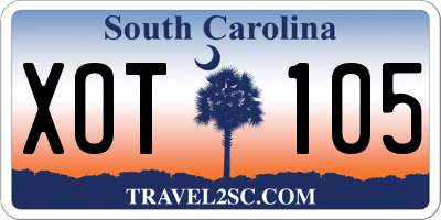 SC license plate XOT105