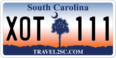 SC license plate XOT111