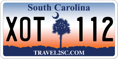 SC license plate XOT112
