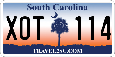 SC license plate XOT114