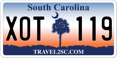 SC license plate XOT119