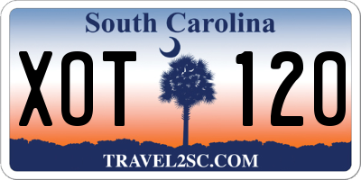 SC license plate XOT120