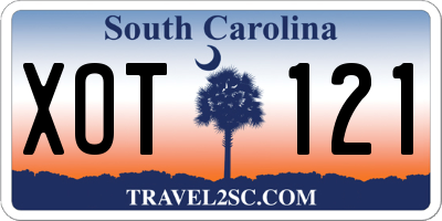 SC license plate XOT121