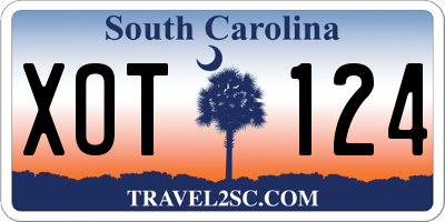 SC license plate XOT124