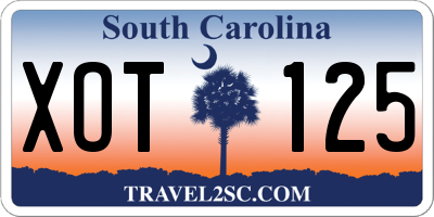 SC license plate XOT125