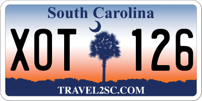 SC license plate XOT126
