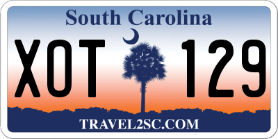 SC license plate XOT129