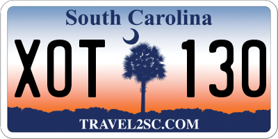 SC license plate XOT130