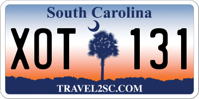SC license plate XOT131