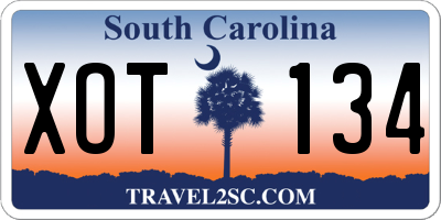 SC license plate XOT134