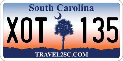 SC license plate XOT135