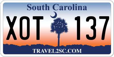 SC license plate XOT137