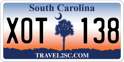 SC license plate XOT138