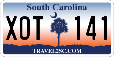 SC license plate XOT141