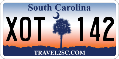 SC license plate XOT142
