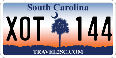 SC license plate XOT144