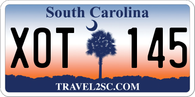 SC license plate XOT145