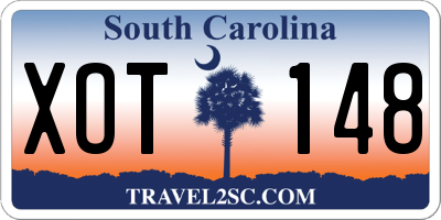 SC license plate XOT148