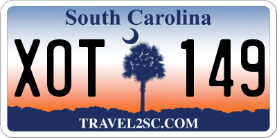 SC license plate XOT149