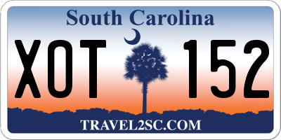 SC license plate XOT152