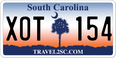 SC license plate XOT154