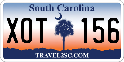 SC license plate XOT156