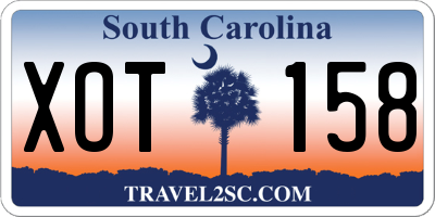 SC license plate XOT158