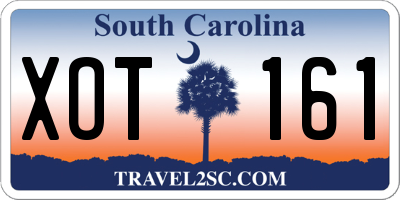 SC license plate XOT161