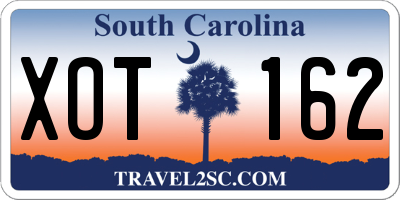 SC license plate XOT162